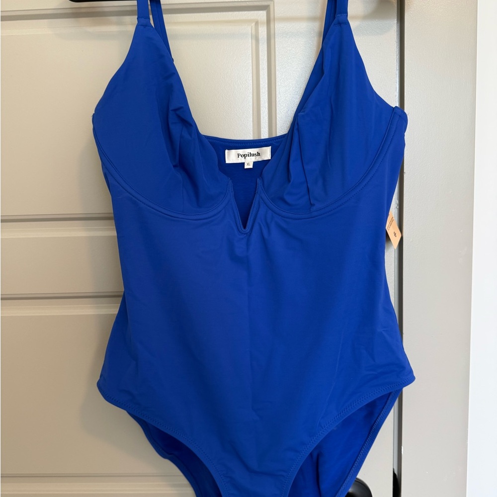Popilush Blue Women's One Piece Swimsuit